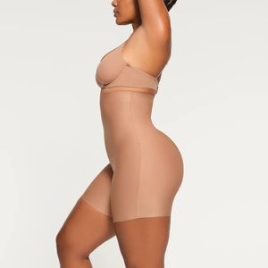 skims high waisted mid thigh short
